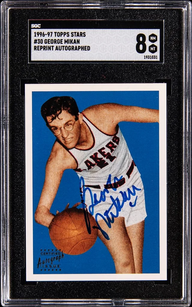 1996-97 Topps George Mikan Stars Reprint Autograph #30 card image