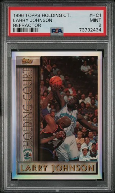 1996-97 Topps Larry Johnson Holding Court Refractor #HC1 card image
