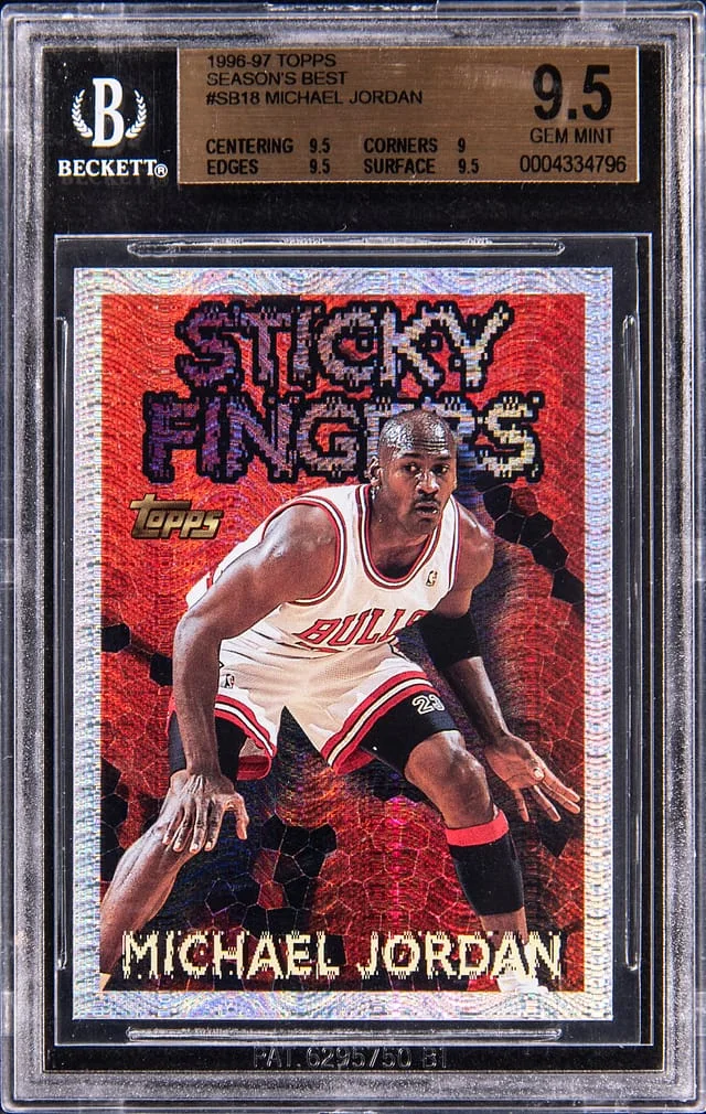 1996-97 Topps Michael Jordan Season's Best Sticky Fingers #SB18 card image