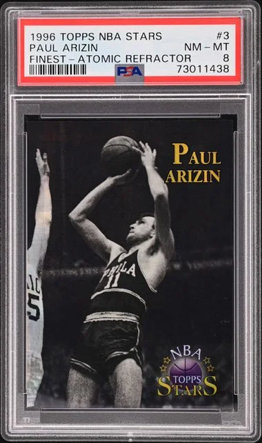 1996-97 Topps Paul Arizin NBA Stars Finest Atomic Refractor #3 card image