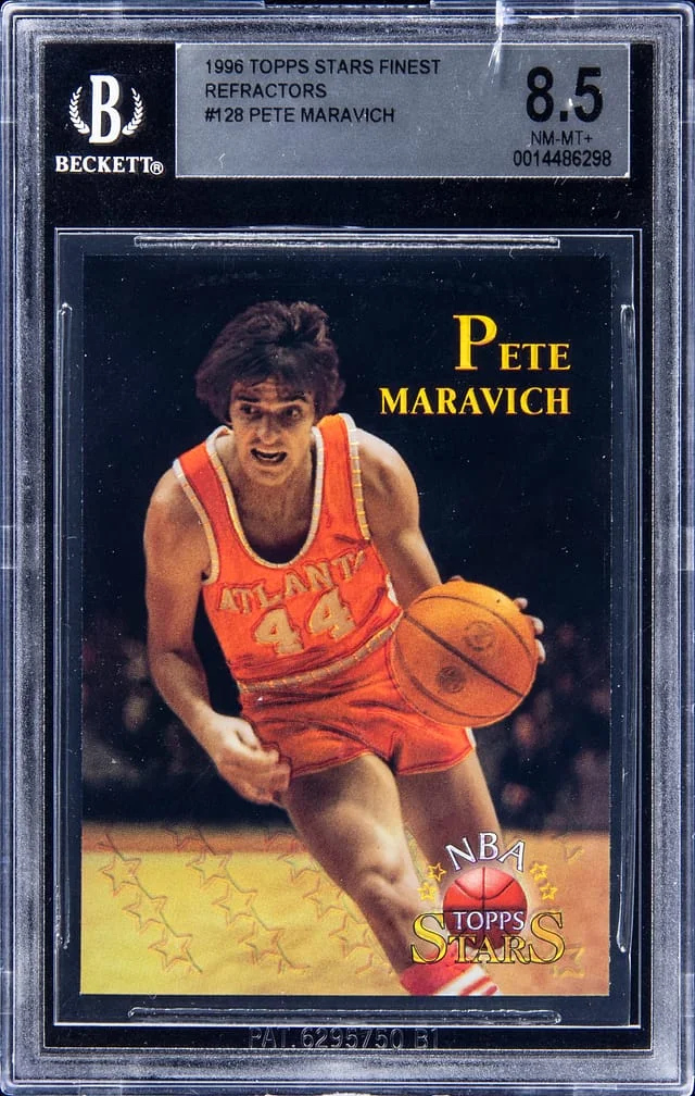1996-97 Topps Pete Maravich Stars Finest Refractors #128 card image