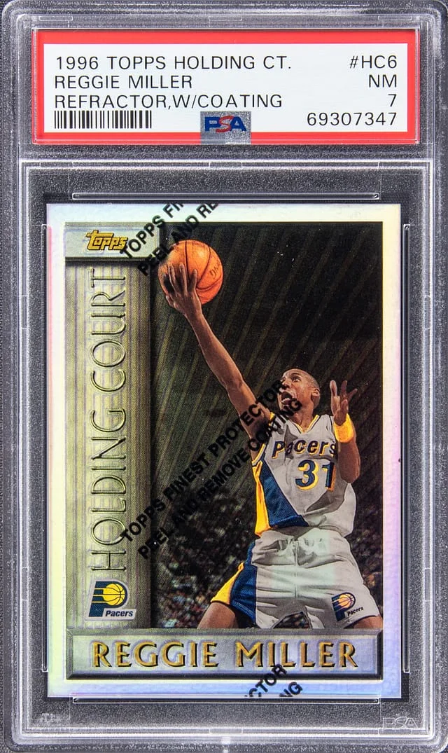 1996-97 Topps Reggie Miller Holding Court Refractor W/Coating #HC6 card image