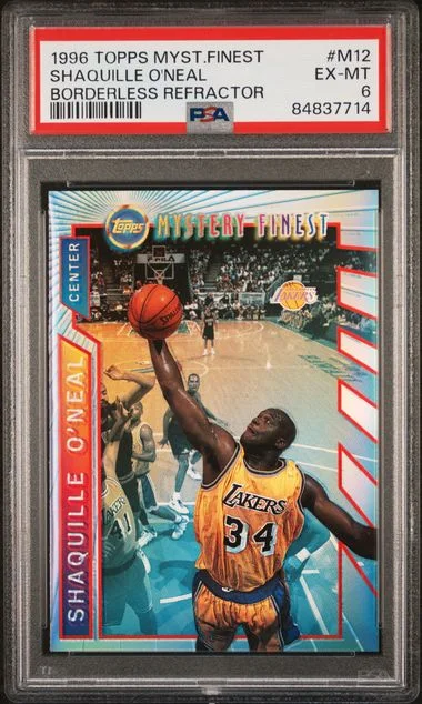 1996-97 Topps Shaquille O'Neal Mystery Finest Borderless Refractor #M12 card image