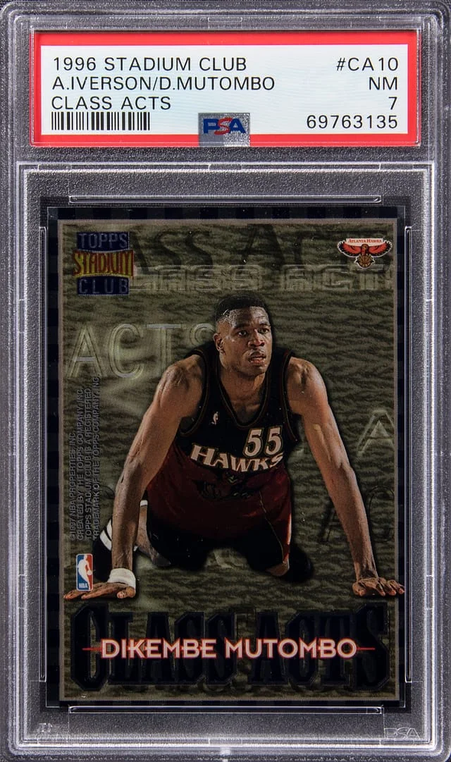 1996-97 Topps Stadium Club Allen Iverson/Dikembe Mutombo Class Acts Atomic Refractor #CA10 card image