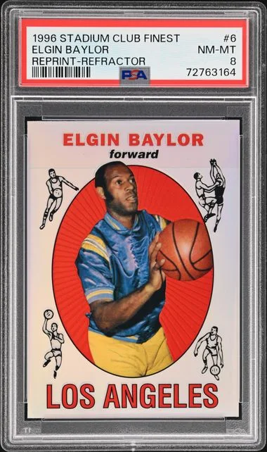 1996-97 Topps Stadium Club Elgin Baylor Finest Reprint Refractor #6 card image