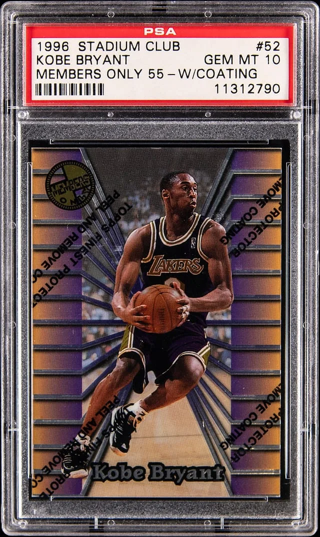 1996-97 Topps Stadium Club Kobe Bryant 55 With Coating #52 card image