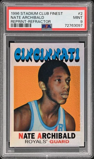 1996-97 Topps Stadium Club Nate Archibald Finest Reprint Refractor #2 card image