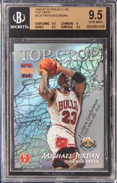 1996-97 Topps Stadium Club Payton/Jordan Top Crop #TC9 card image
