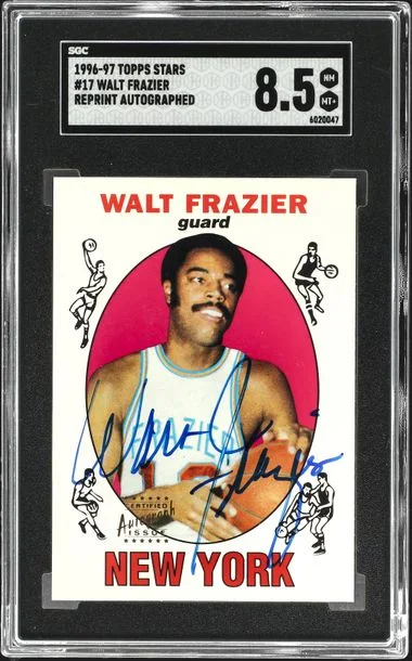 1996-97 Topps Walt Frazier Stars Reprint Autographed #17 card image