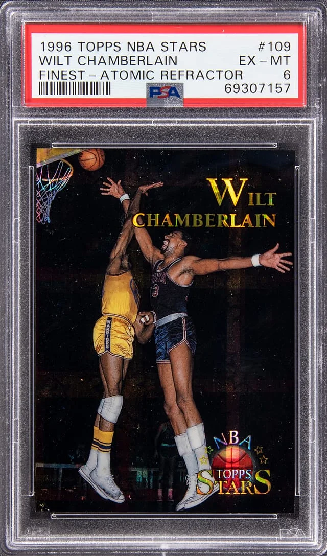 1996-97 Topps Wilt Chamberlain NBA Stars Finest Atomic Refractor #109 card image