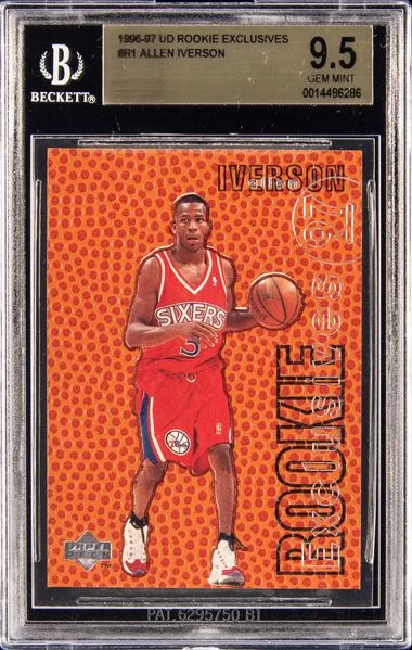 1996-97 UD Exclusive Allen Iverson #R1 card image