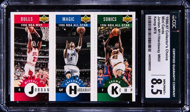 1996-97 Upper Deck Collector Choice Mini Cards Jordan/Hardaway/Kemp #no-number card image