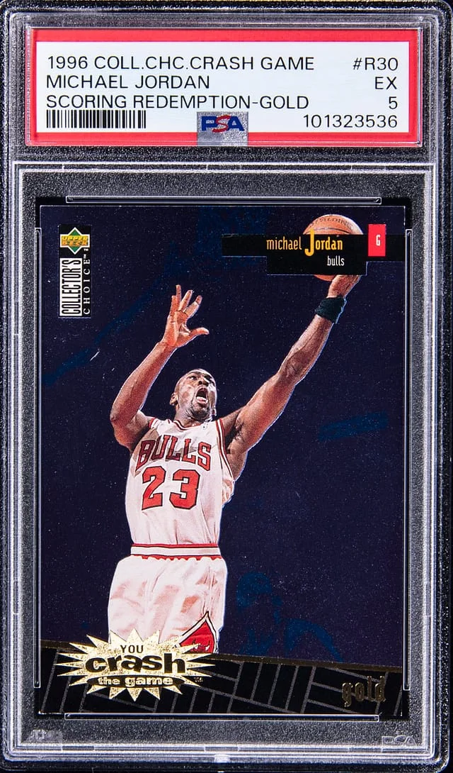 1996-97 Upper Deck Collector's Choice Michael Jordan You Crash the Game Scoring Redemption Gold #R30 card image