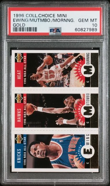 1996-97 Upper Deck Collector's Choice Mini Gold Alonzo Mourning/Dikembe Mutombo/Patrick Ewing #no-number card image