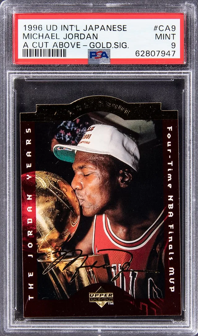 1996-97 Upper Deck Michael Jordan International Japanese A Cut Above Gold Signature #CA9 card image