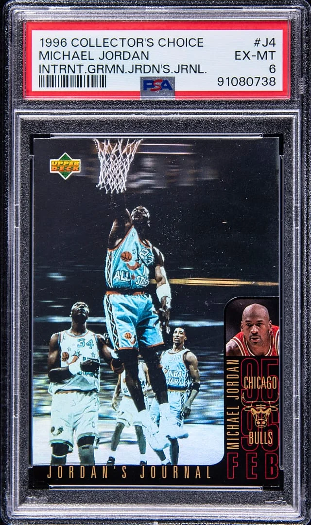 1996-97 Upper Deck Michael Jordan Collector Choice International German Jordan's Journal #J4 card image