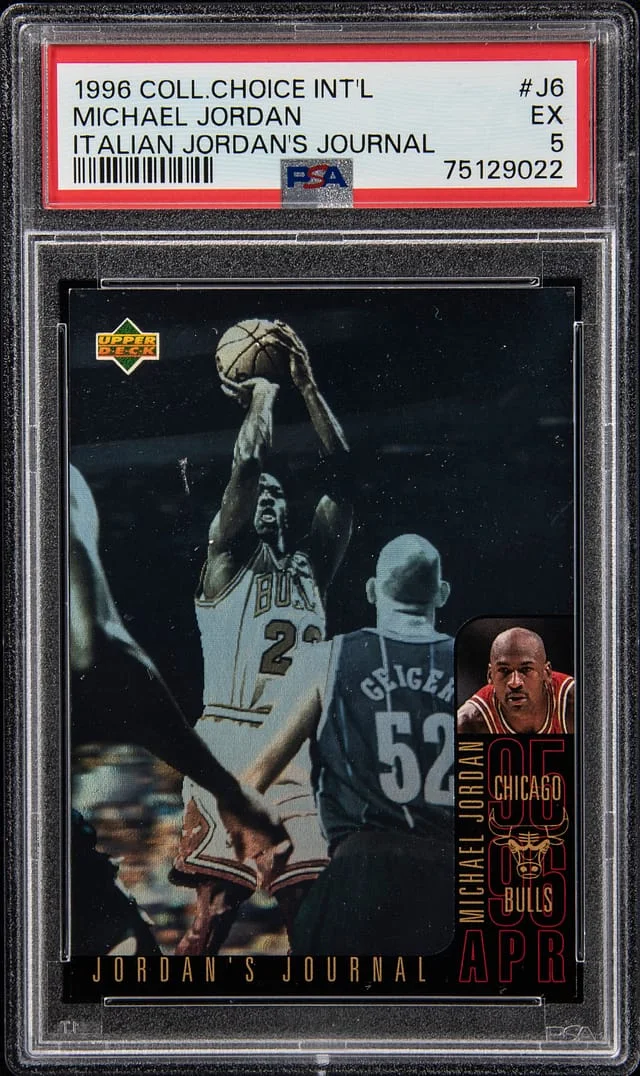1996-97 Upper Deck Michael Jordan Collectors Choice International Italian Jordan's Journal #J6 card image