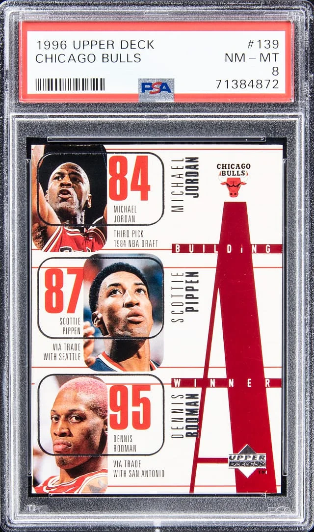1996-97 Upper Deck Michael Jordan, Scottie Pippen, Dennis Rodman #139 card image
