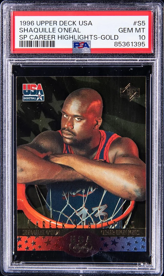 1996-97 Upper Deck Shaquille O'Neal USA SP Career Highlights Gold #S5 card image