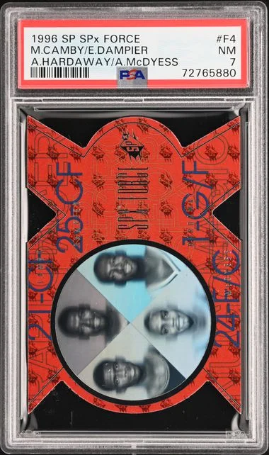 1996-97 Upper Deck SPx Anfernee Hardaway/Antonio Mcdyess/Erick Dampier/Marcus Camby Force #F4 card image