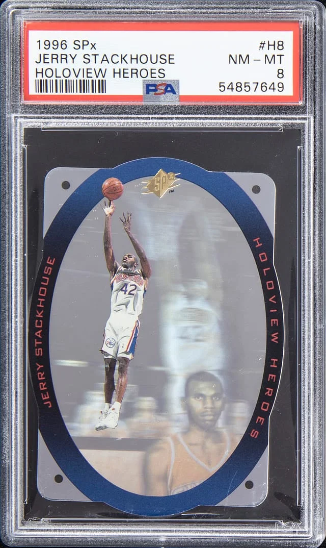 1996-97 Upper Deck SPx Jerry Stackhouse Holoview Heroes #H8 card image