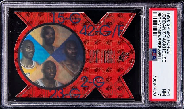 1996-97 Upper Deck SPx Jordan/Stackhouse/Richmond/Sprewell Force #F1 card image