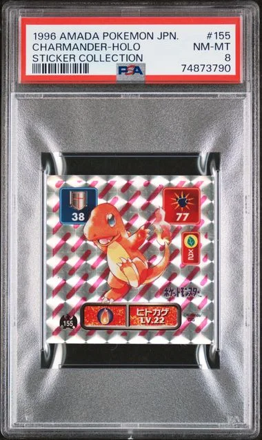 1996 Amada Pokemon Japanese Sticker Collection Charmander-Holo #155 card image