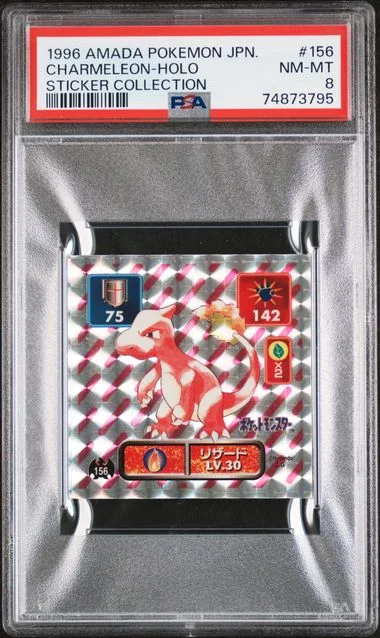 1996 Amada Pokemon Japanese Sticker Collection Charmeleon-Holo #156 card image