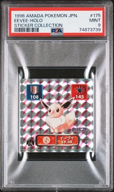 1996 Amada Pokemon Japanese Sticker Collection Eevee-Holo #175 card image