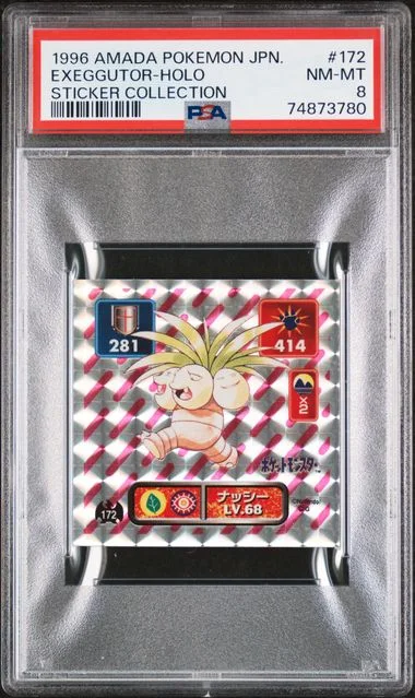 1996 Amada Pokemon Japanese Sticker Collection Exeggutor-Holo #172 card image