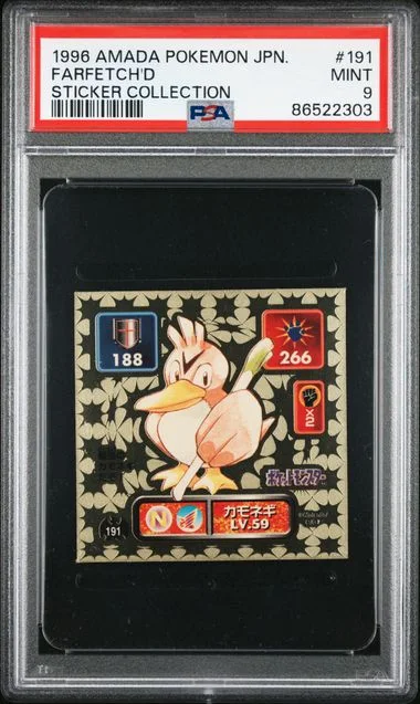 1996 Amada Pokemon Japanese Sticker Collection Farfetch'D #191 card image