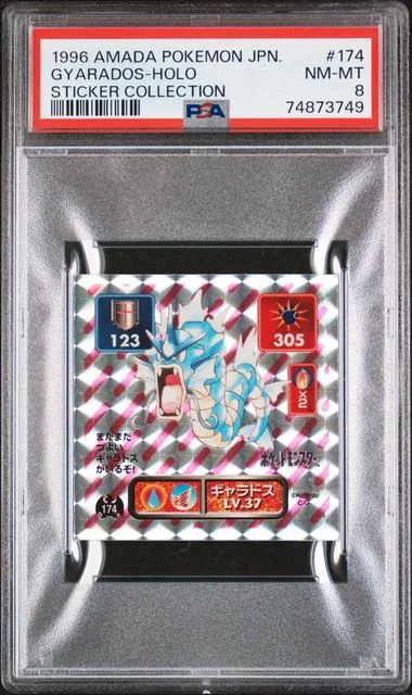 1996 Amada Pokemon Japanese Sticker Collection Gyarados-Holo #174 card image