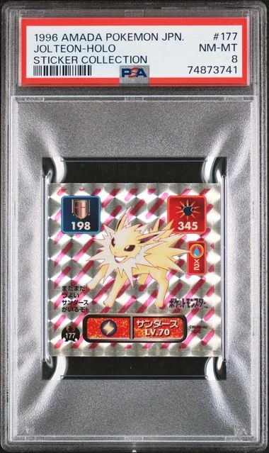1996 Amada Pokemon Japanese Sticker Collection Jolteon-Holo #177 card image