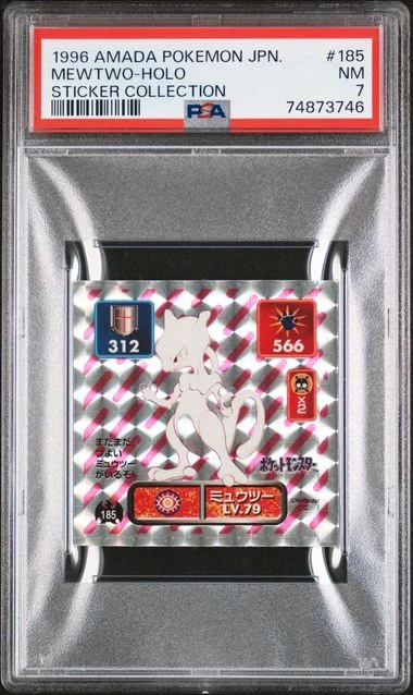 1996 Amada Pokemon Japanese Sticker Collection Mewtwo-Holo #185 card image