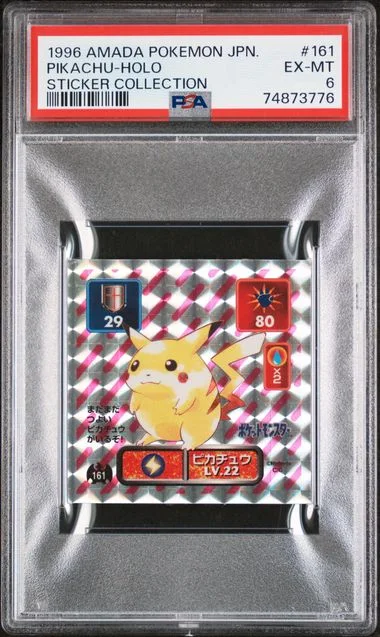 1996 Amada Pokemon Japanese Sticker Collection Pikachu-Holo #161 card image