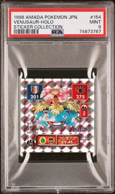1996 Amada Pokemon Japanese Sticker Collection Venusaur-Holo #154 card image