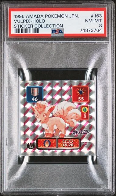 1996 Amada Pokemon Japanese Sticker Collection Vulpix-Holo #163 card image