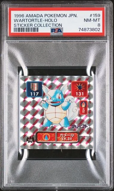 1996 Amada Pokemon Japanese Sticker Collection Wartortle-Holo #159 card image