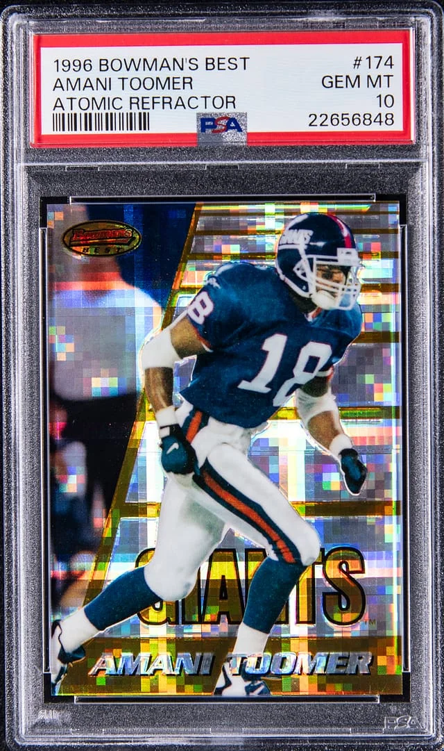 1996 Bowman Best Amani Toomer Atomic Refractor #174 card image