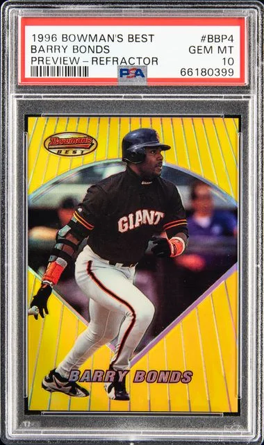 1996 Bowman Best Barry Bonds Preview Refractor #BBP4 card image