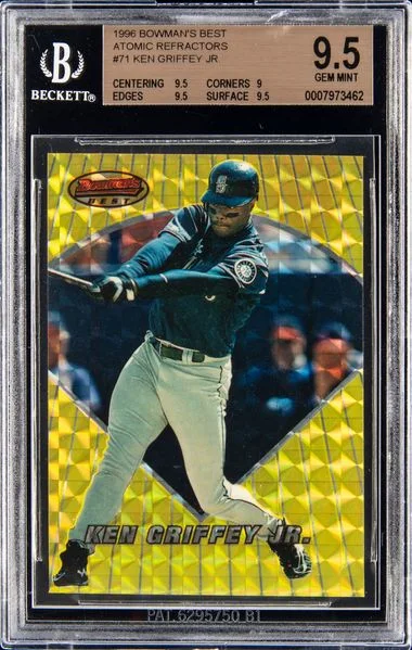 1996 Bowman Best Ken Griffey Jr. Atomic Refractors #E71 card image