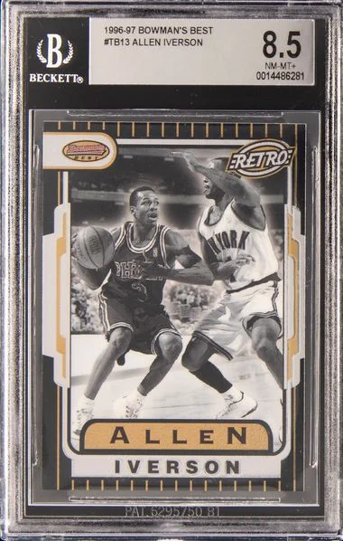 1996 Bowman's Best Allen Iverson Retro #TB13 card image