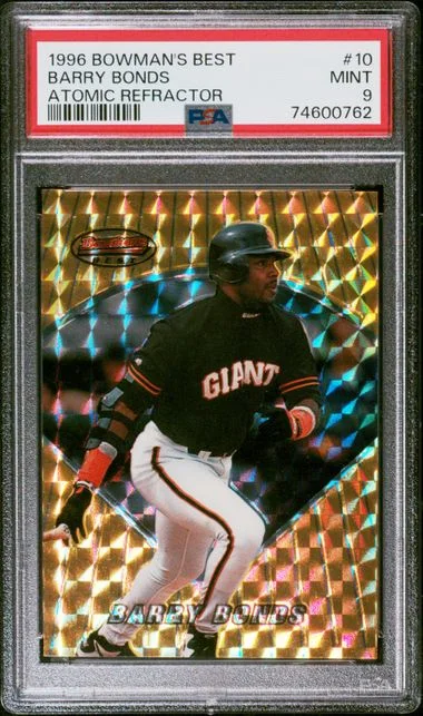1996 Bowman's Best Barry Bonds Atomic Refractor #10 card image