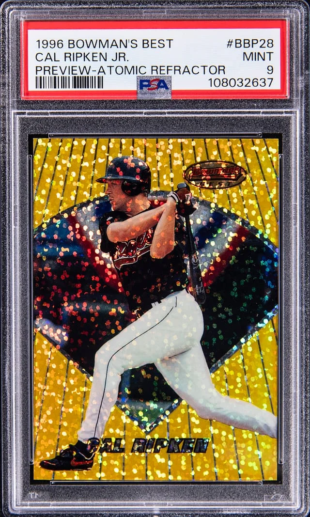 1996 Bowman's Best Cal Ripken Jr. Preview Atomic Refractor #BBP28 card image