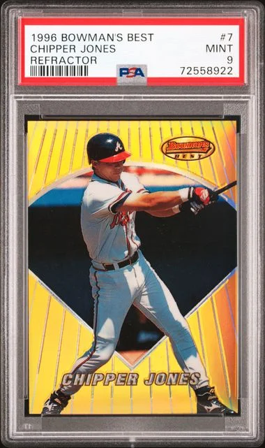 1996 Bowman's Best Chipper Jones Refractor #7 card image
