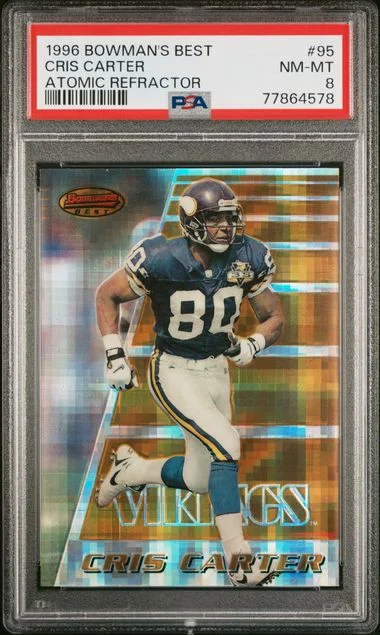 1996 Bowman's Best Cris Carter Atomic Refractor #95 card image