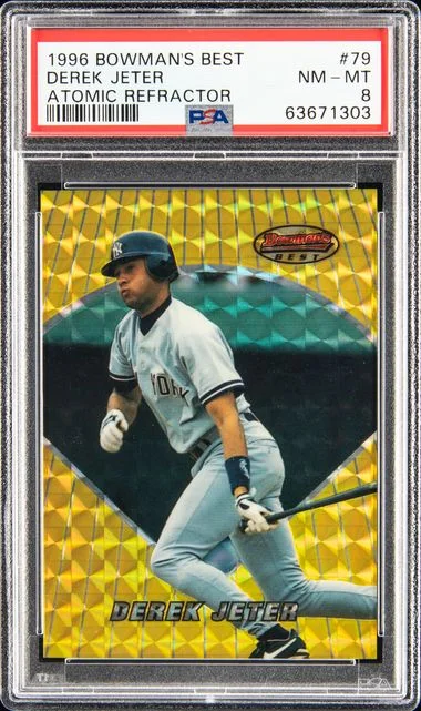 1996 Bowman's Best Derek Jeter Atomic Refractor #79 card image