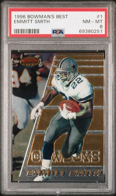 1996 Bowman's Best Emmitt Smith #1 card image