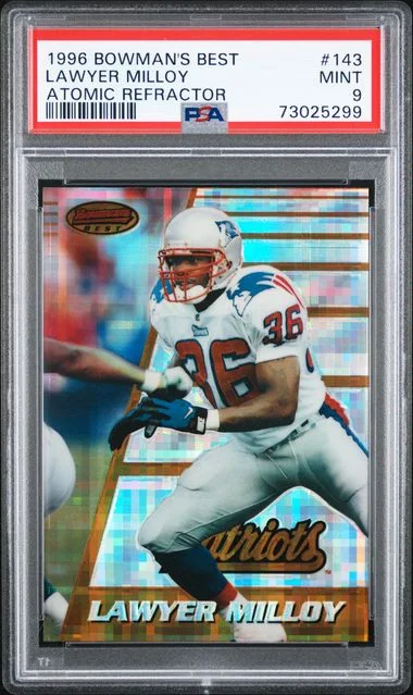 1996 Bowman's Best Lawyer Milloy Atomic Refractor #143 card image
