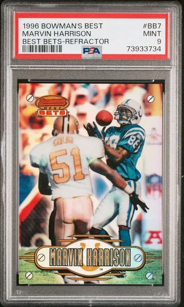 1996 Bowman's Best Marvin Harrison Bets Refractor #BB7 card image